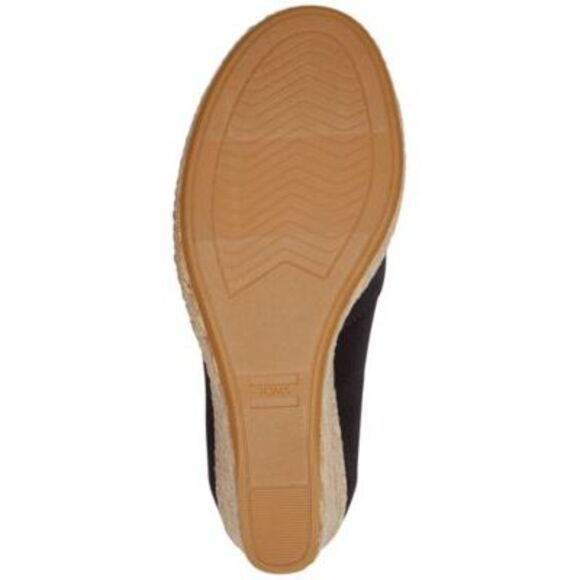 NWT TOMS Womens Black Rope-Goring Michelle Peep Toe Wedge Slip On Pumps 10 - Picture 4 of 5